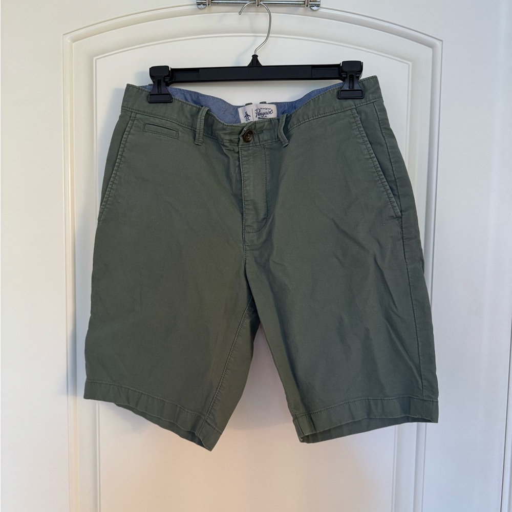 Original Penguin Green Flat Front Shorts